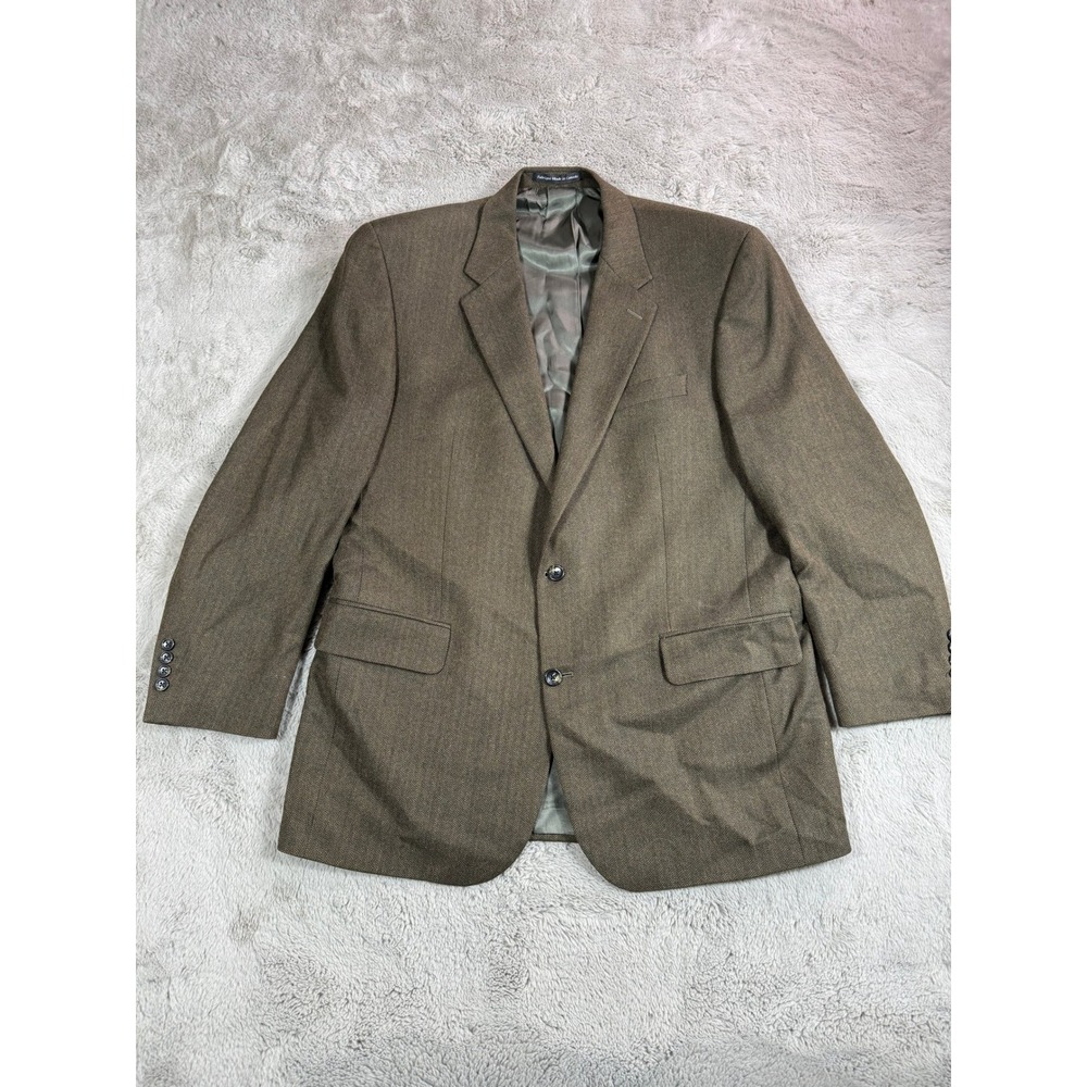 Lords of London Patrick‎ James Brown Herringbone Blazer Union Made Canada 44L